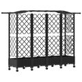 vidaXL Vyvýšený záhon s mriežkou a strechou Čierna 203,5 x 40 x 129 cm