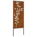 vidaXL Záhradná clona na súkromie Kvetinový Hrdzavý 50 x 140 cm