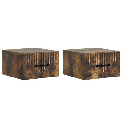 vidaXL Nástenná nočná skrinka 2 pcs Dymový dub 34,5 x 33 x 20 cm