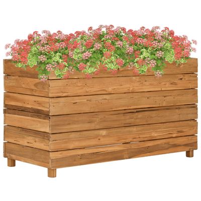 vidaXL Vyvýšený záhon 100x40x55 cm, recyklované tíkové drevo a oceľ