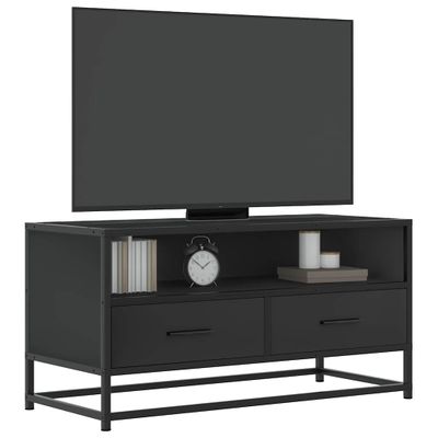 vidaXL TV skrinka čierna 80x34,5x40 cm kompozitné drevo a kov