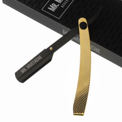 Elegantná shavetta na holenie MR. MUSTACHE Pure gold