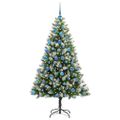 vidaXL Umelý vianočný stromček s umelým snehom 300 LED Teplá biela