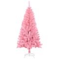 vidaXL Umelý vianočný stromček so stojanom, ružový 120 cm, PVC