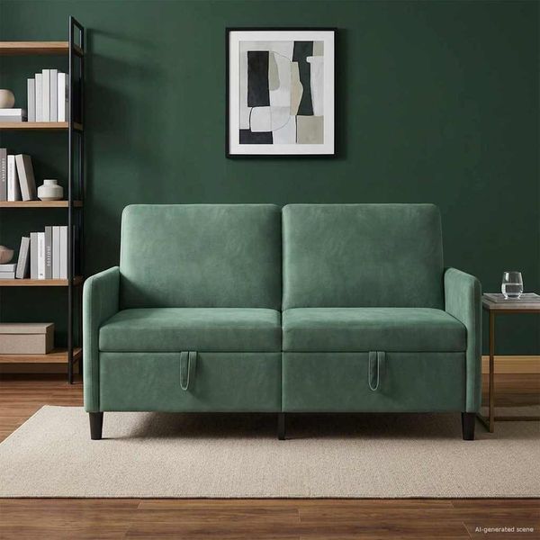 vidaXL Sofa s úložným priestorom Morská zelená 152 x 78 x 87 cm