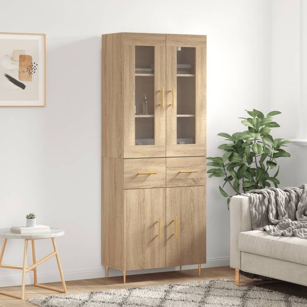 vidaXL Vysoká skrinka dub sonoma 69,5x34x180 cm spracované drevo