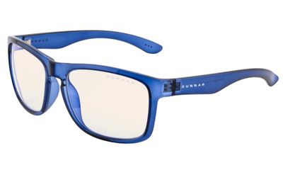 GUNNAR kancelářske/herní brýle INTERCEPT CRYSTAL COBALT  * čírá skla * BLF 35 * GUNNAR focus Brýle na pocítac, Crystal Cobalt, cirá skla, GUNNAR-Focus, blokování modrého svetla a UV, G-shield™, strední šírka