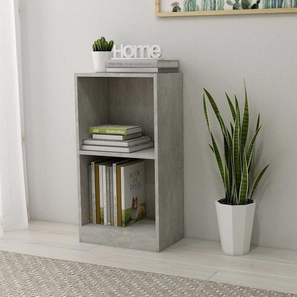 VidaXL Knižnica Concrete Grey 40x24x75 cm Engineered Wood