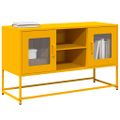 vidaXL TV skrinka horčicovožltá 100,5x39x60,5 cm oceľ