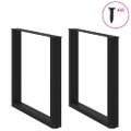 vidaXL Nohy k jedálenskému stolu v tvare U, 2 ks, čierne, 90 x (72-73) cm, oceľové