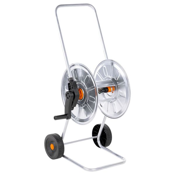 vidaXL Vozík s hadicovým bubnom pre 50 m 1/2" / 35 m 3/4" hadicu oceľ