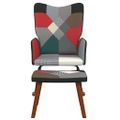 vidaXL Hojdacie kreslo s podnožkou patchwork látka