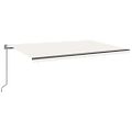 vidaXL Automatická markíza, LED a senzor vetra 500x350 cm, krémová