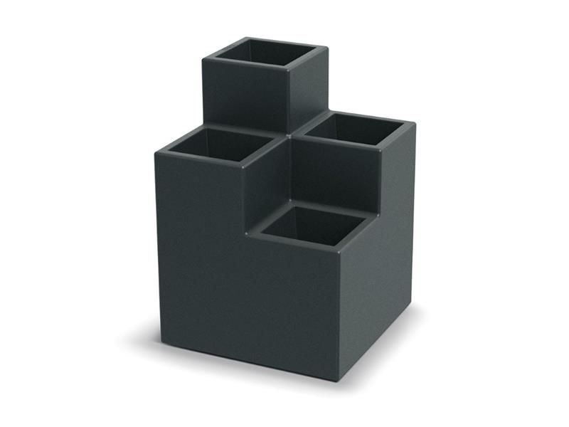 Kvetináč CUBLA STEPA QUATRO tmavosivý 58cm