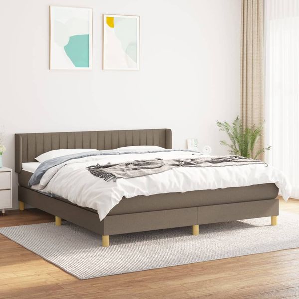 vidaXL Boxspring posteľ s matracom sivohnedý 200x200 cm látka