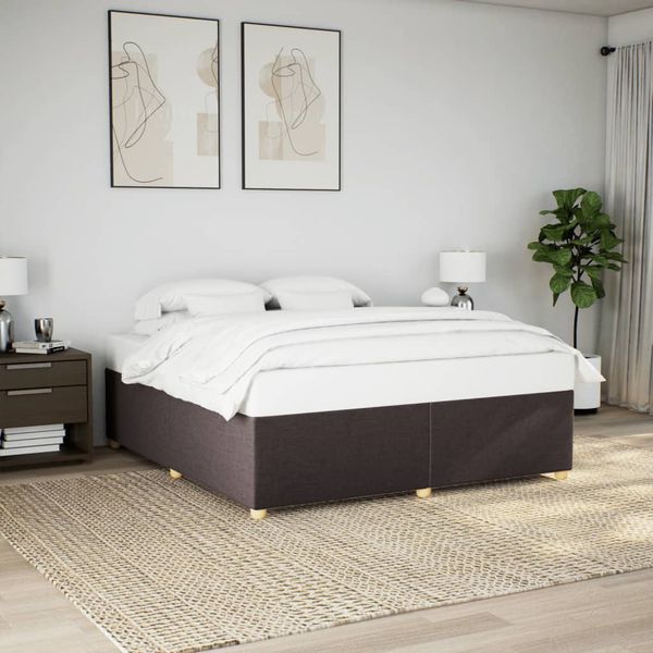 vidaXL Posteľ bez matraca tmavohnedá 180x200 cm látka