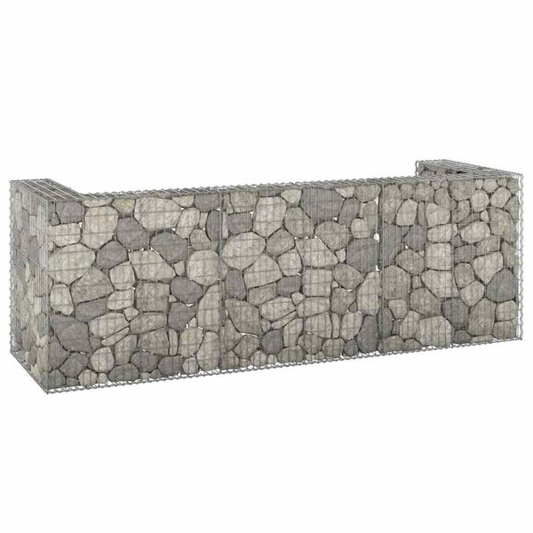 vidaXL Gabiónová stena na odpadkové koše, oceľ 325x100x110 cm