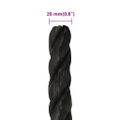 vidaXL Pracovné lano čierne 20 mm 25 m polypropylén
