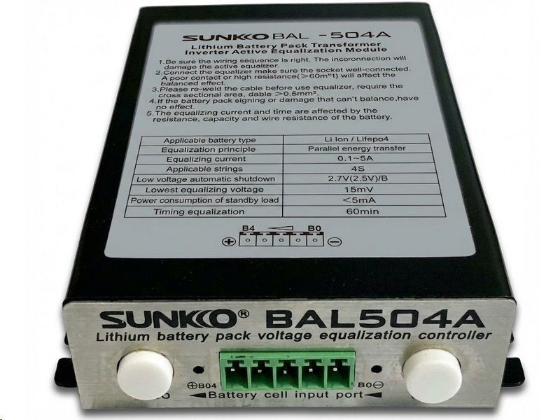 Batériový balancér SUNKKO BAL-504A 4S 5A pre Li-Ion a LiFePO4 články