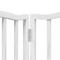 vidaXL Brána pre psa s dverami sklad. 15pan.biela 750cm topoľové drevo
