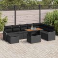 vidaXL Súprava záhradných pohoviek 9 ks Čierna