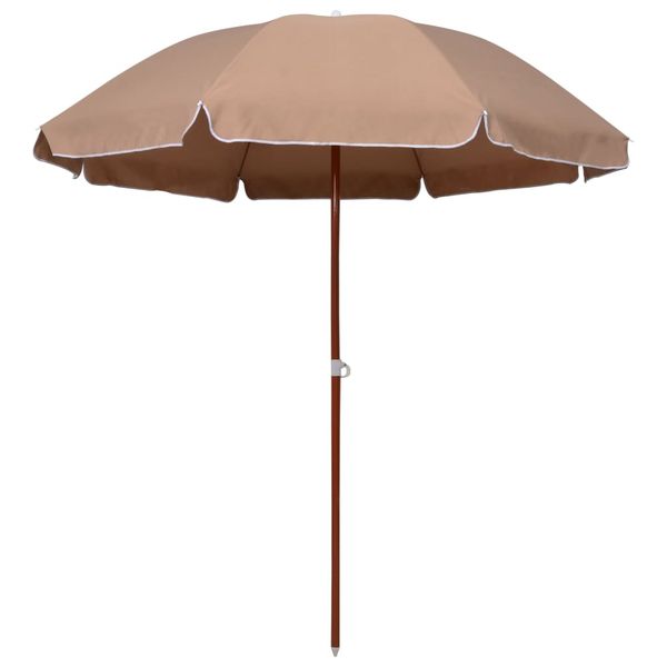 vidaXL Záhradný slnečník, oceľová tyč 240 cm, sivohnedý