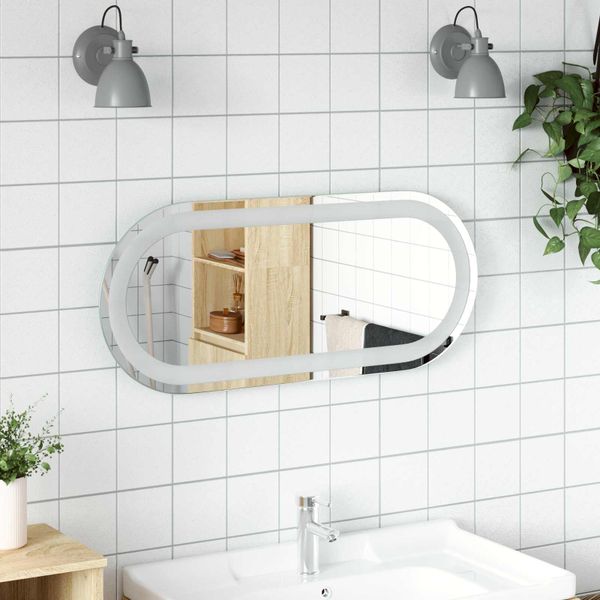 vidaXL Zrkadlo do kúpeľne s LED Priehľadná 70 x 30 cm tvrdené sklo