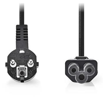 NEDIS napájací kábel/ Typ F Zástrčka - IEC-320-C5/ priamy/ uhlový/ trojlístok/ čierny/ bulk/ 3m Kábel, napájací, prípojný, 250V, 2,5A, konektor IEC-320-C5 (trojlístok), uhlová zástrčka Schuko (typ F), 3m, čierny