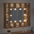 vidaXL Zrkadlová skrinka Staré drevo 91 x 15 x 76,5 cm