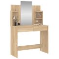 vidaXL Toaletný stolík so zrkadlom dub sonoma 96x39x142 cm