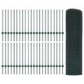 vidaXL Zvarené pletivo s podperami 100 x 0,8 m PVC potiahnutá oceľ