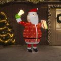 vidaXL Dekoratívny vianočný Santa Claus s LED, luxusná látka 180 cm