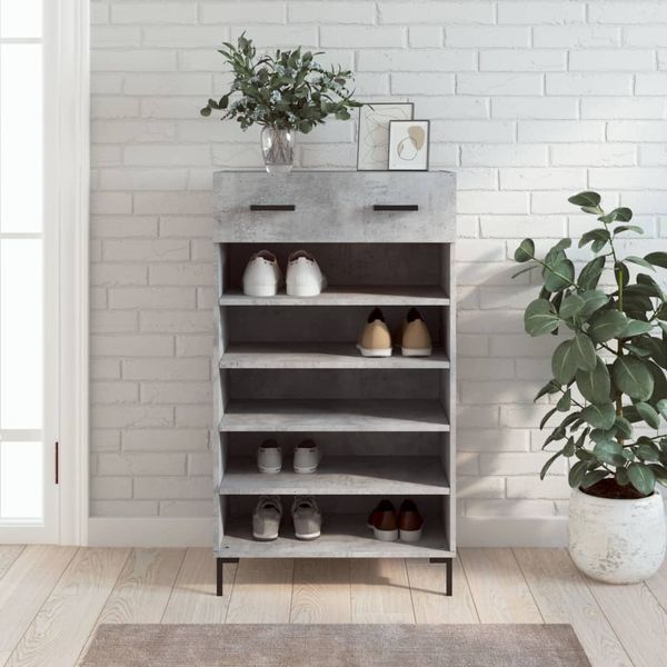 vidaXL Botník betónovo sivý 60x35x105 cm kompozitné drevo