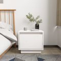 vidaXL Nočné stolíky 2 ks biele 35x34x32 cm masívne borovicové drevo