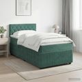 vidaXL Posteľ boxspring s matracom Tmavozelená 80 x 200 cm Zamat