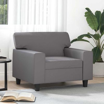 vidaXL Kreslo sivé 60 cm umelá koža