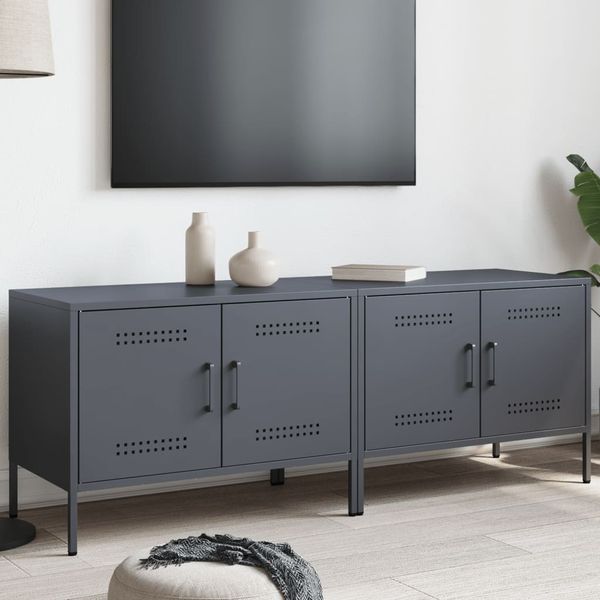 vidaXL TV skrinky 2 ks antracitové 68x39x50,5 cm oceľ