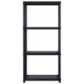 vidaXL Regál so 4 úložnými poličkami čierny 122x30,5x130 cm plastový