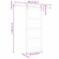 vidaXL Posuvné dvere ORKDAL Prírodná a čierna 86 x 211 cm