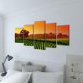 Sada obrazov na stenu, motív Pole 100 x 50 cm