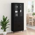 vidaXL Highboard 2 ks Čierny dub 69,5 x 34 x 180 cm Kompozitné drevo
