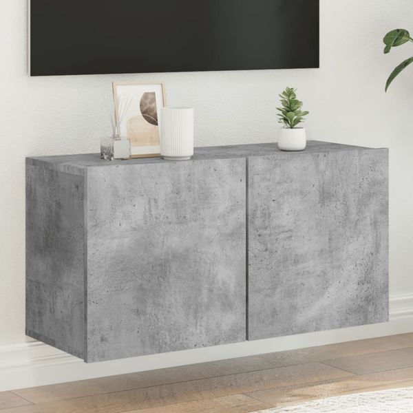 vidaXL TV skrinka nástenná betónovo sivá 80x30x41 cm