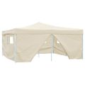 vidaXL Skladací altánok so 4 stenami 5x5 m, krémový