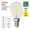 LED žiarovka Filament Mini Globe A CLASS/ E14 / 3,8 W (60 W) / 806 lm / neutrálna biela