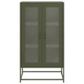 vidaXL Highboard Olive Green 68x39x123 cm Oceľ