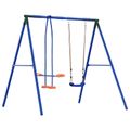 vidaXL Rám hojdačky vonku s hojdačkou pre až 3 deti 213 x 185 x 185 cm