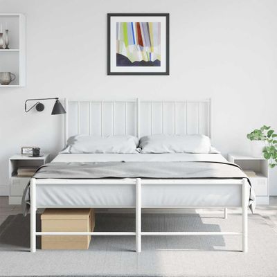 vidaXL Nočné stolíky 2 ks biele 34,5x39x44 cm oceľ