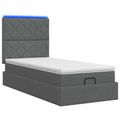 vidaXL Ottoman posteľ s matracom a LED Tmavosivá 80 x 200 cm Látka