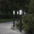 vidaXL Stĺpikové svetlá so zásuvkou 3 ks 80 cm čierne IP44