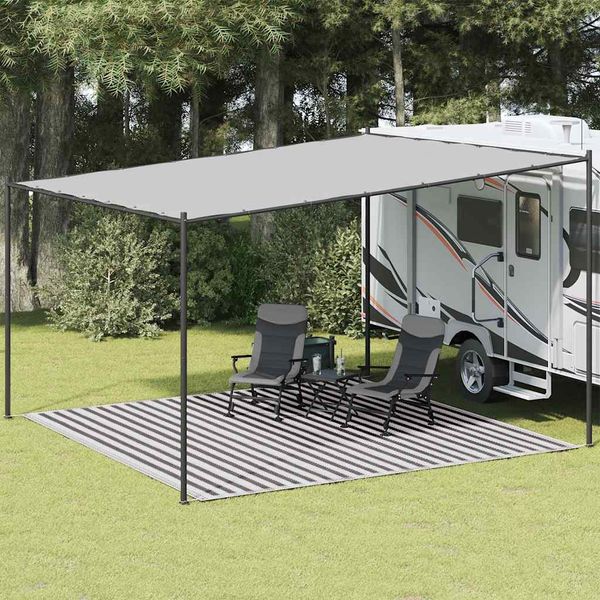 vidaXL Stanový koberec antracitovo-biely 400x400 cm HDPE